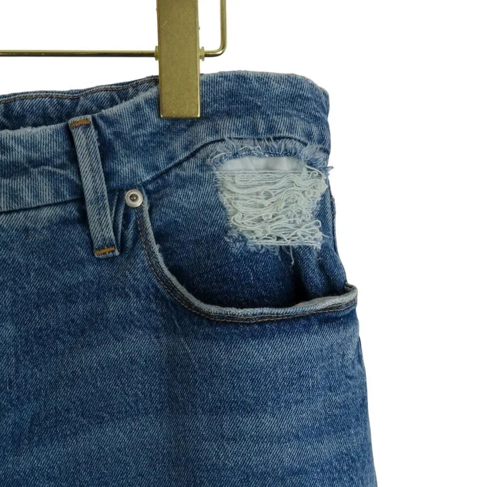 Good American The Weekender Boyfriend Jean High Rise Straight Jeans 12/31 Indigo